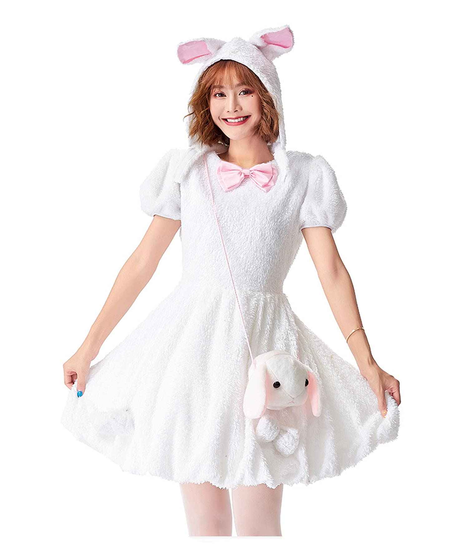 【国内発送・関税込】ハロウィン★白ウサギのコスチューム Amazon.co.jp: [Mskikefly] ハロウィン 仮装 コスプレ ふわもこ